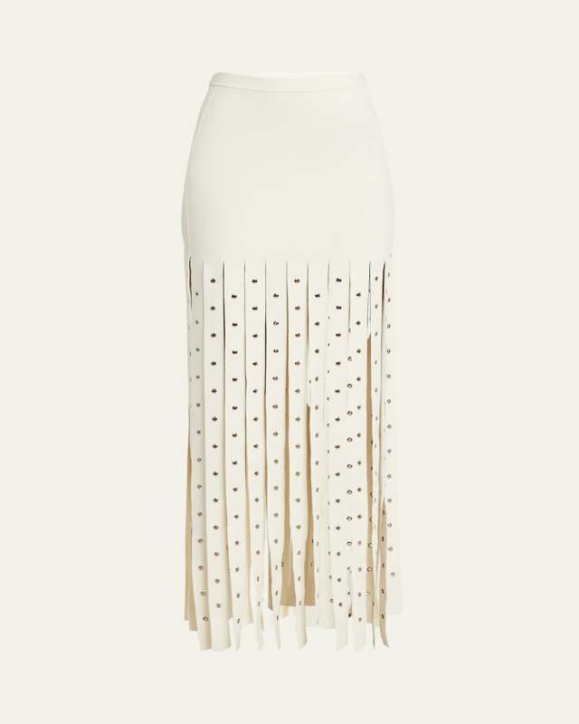 Effe Paneled Compact Viscose Knit Skirt